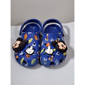 Disney Mickey Mouse Blue Crocs Lightweight Clogs for Kids Size 12 C